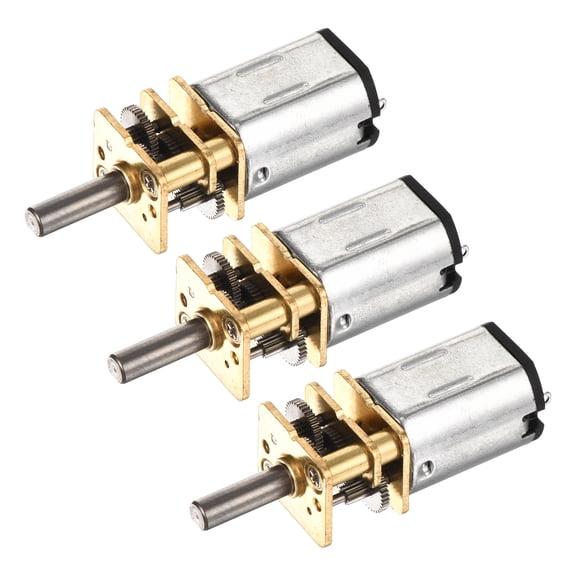 Uxcell 3pcs 3V 15RPM Rated Torque 4 Output Shaft Length 10mm Micro DC Speed Reduction Motor Mini Metal Gearbox Motor