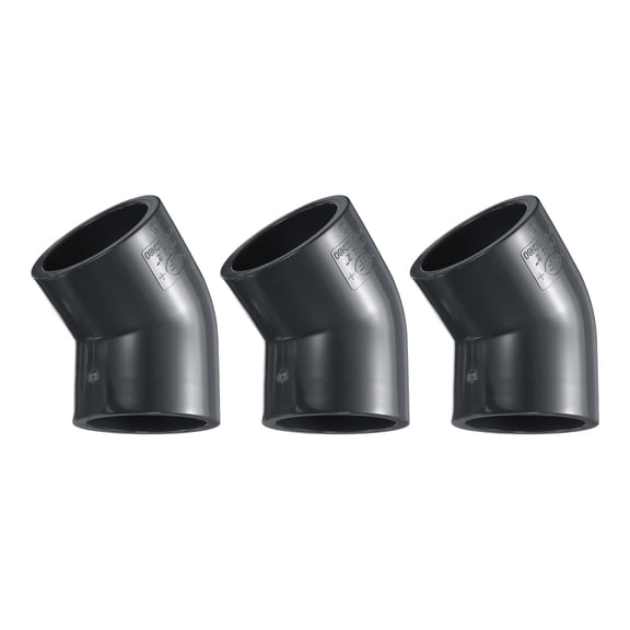 Uxcell 3Pcs 45 Degree Elbow Pipe Fitting 2" 2 Way Furniture Grade Connector