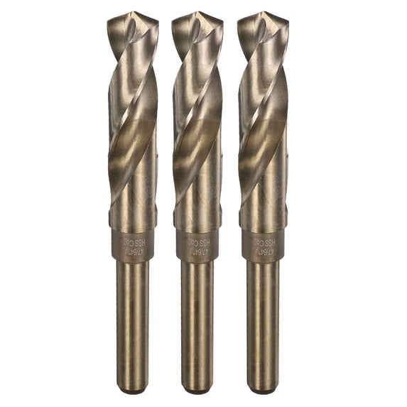 Uxcell 3pcs 47/64" Twist Drill Bits, M35 Cobalt High-Speed Steel Drill Bit for Metal
