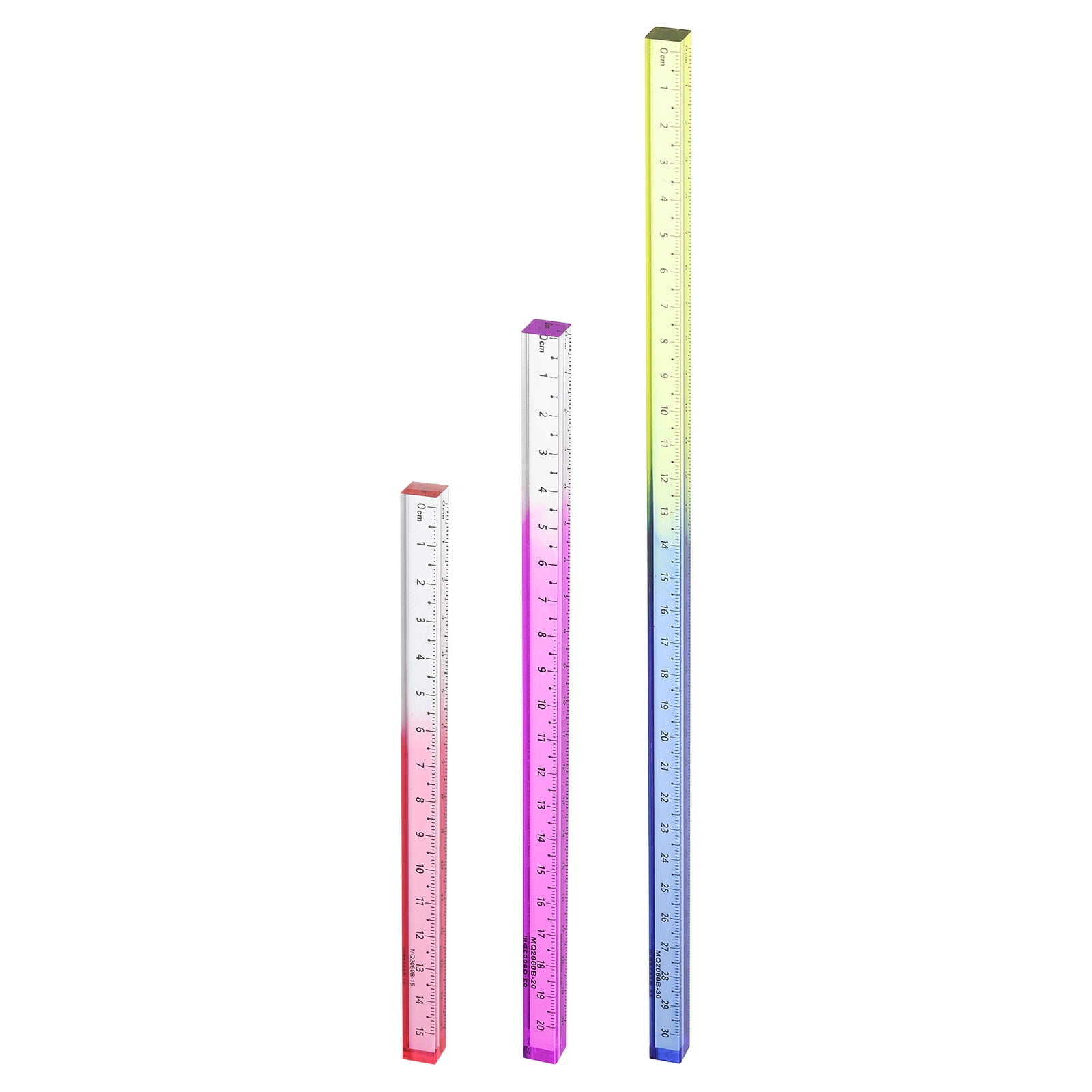 Uxcell 3pcs Acrylic Clear Straight Rulers 15/20/30cm Metric Transparent ...