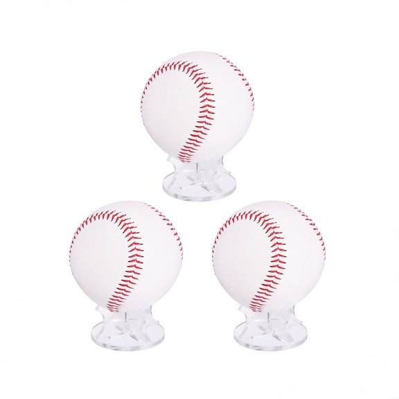 Uxcell 3pcs Acrylic Small Ball Stand Holder Clear Sports Display Rack with Non-slip Base, Durable & Lightweight, Sphere Stands for Baseball, Golf, Tennis, Keepsake Balls