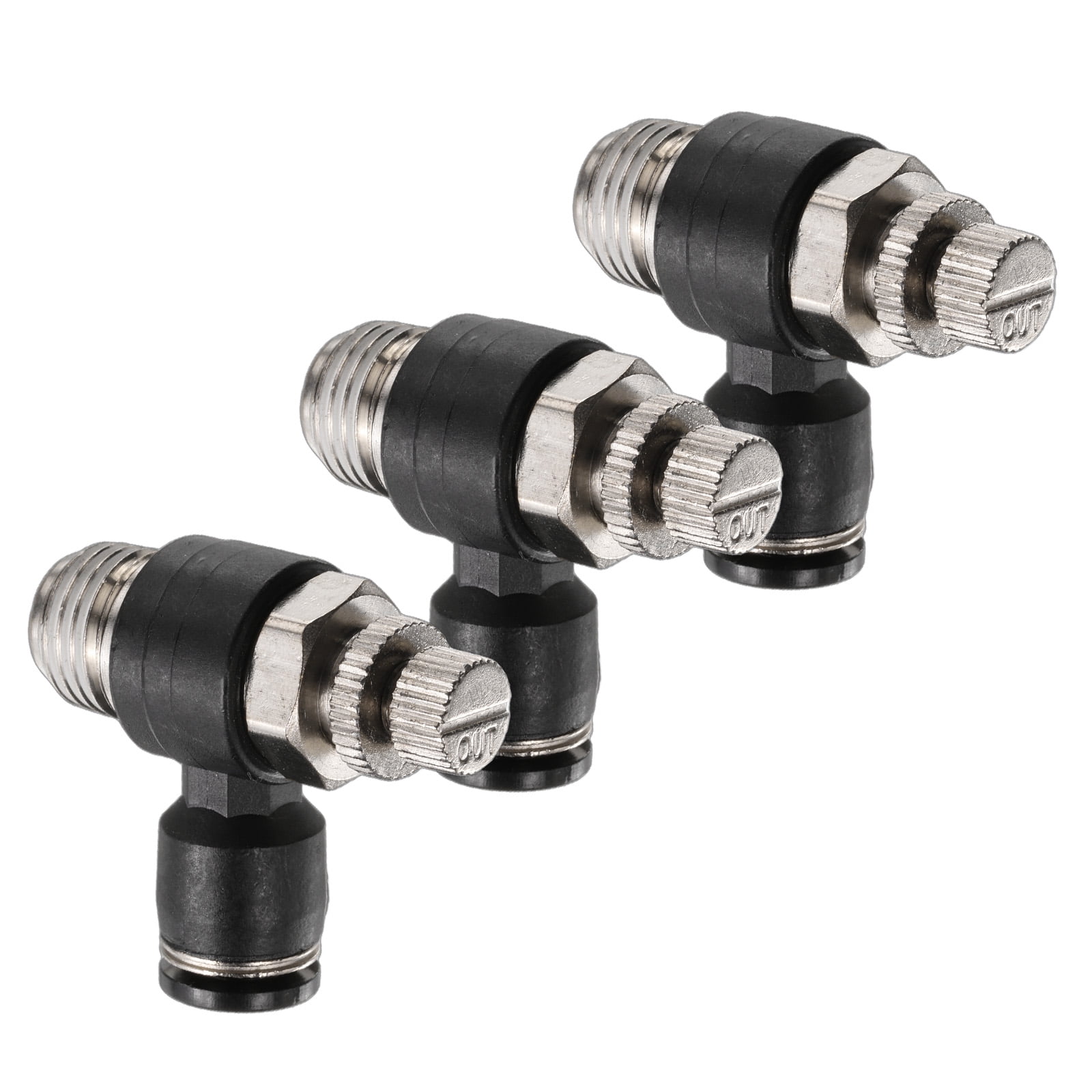 Uxcell Push-to-Connect Tube Fitting – 6mm OD X 1/4 NPT Male Elbow, Pneumatic Air Fitting (2pcs)