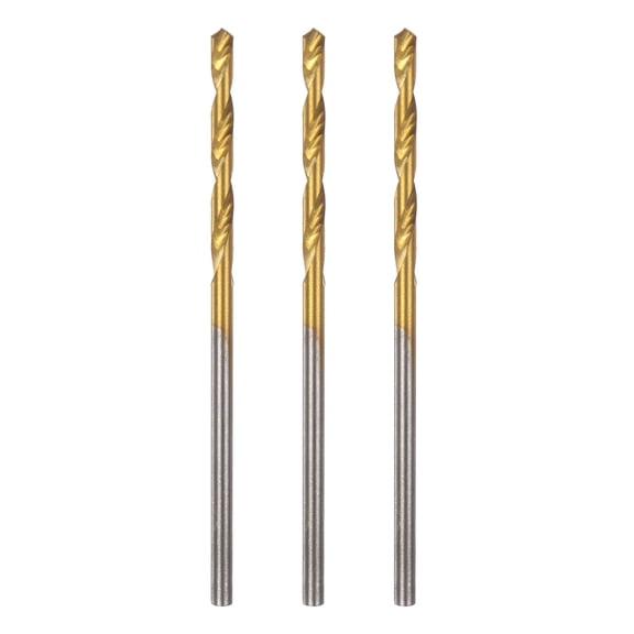 Uxcell 3pcs Brad Point Drill Bit 1.5mm(1/16") Dia Straight Round Shank Drill Metric Brad Point Spiral Twist Drill Bits for Carpenter Woodworking Plastic Rubber, Golden