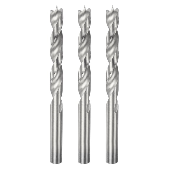 Uxcell 3pcs Brad Point Drill Bit 10mm(25/64") Dia Straight Round Shank Drill Metric Brad Point Spiral Twist Drill Bits for Carpenter Woodworking Plastic Rubber