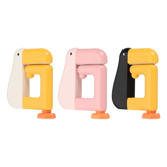 Uxcell 3pcs Cartoon Animal Table Hooks Adjustable Cute Animal Bag Hanger Portable Removable Desktop Hook Clamp Purse Backpack Holder for Office Hanging, Black/Yellow, White/Yellow, Pink