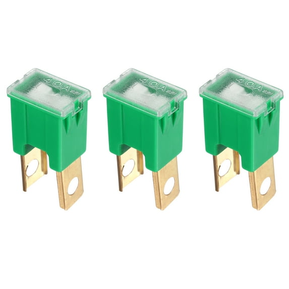 Uxcell 3pcs Cartridge Fuse, 32VDC 40A Male Terminal Automotive Assortment J Case Fuse for Car, Truck, RV, Boats, Green