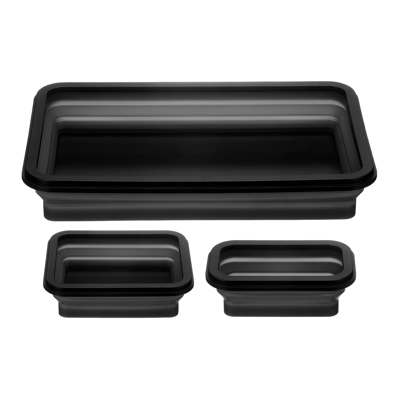 Generic 3Pcs Collapsible Magnetic Parts Tray Set 3 Different Size Magnetic Tool Tray Silicone Foldable Tool Holder For Screw, Bolts, Nuts, Washers, Pins And Other Small Metal Parts(Blue