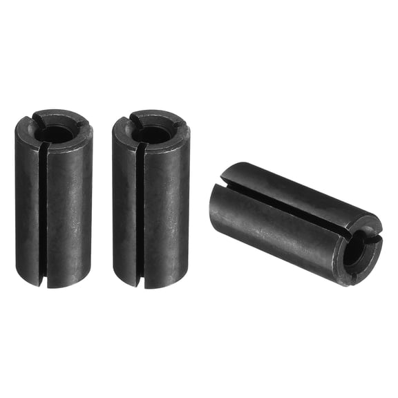 Uxcell 3pcs Collet Adapter 12.7mm (1/2") to 6mm (15/64") Carbon Steel Router Collet Reduction Sleeve Tool Bit Shank Router Conversion Chuck Adapter for Woodworking CNC Engraving, Black