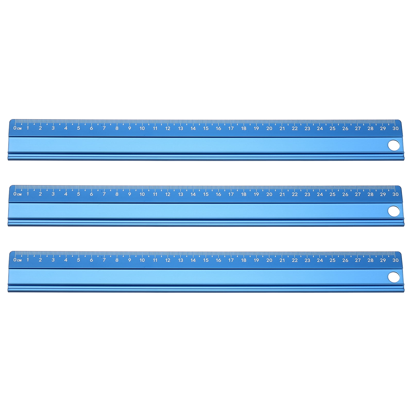 Uxcell 3pcs Cutting Rulers 30cm Metric Aluminum Alloy Safety Straight ...