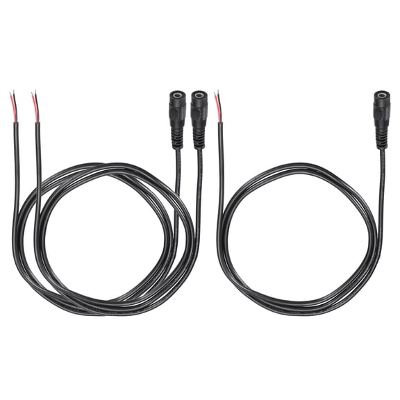 Uxcell 3pcs DC Power Pigtails Cable, 3.5mm x 1.35mm Female Barrel Plug Connector to Bare Wire Open End 100cm for PC Laptop Toys Cellphone Electronic Devices