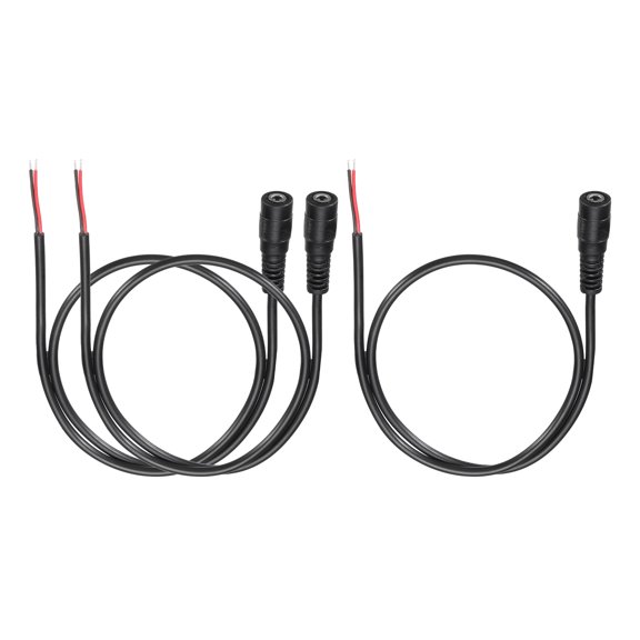 Uxcell 3pcs DC Power Pigtails Cable, 3.5mm x 1.35mm Female Barrel Plug Connector to Bare Wire Open End 50cm for PC Laptop Toys Cellphone Electronic Devices