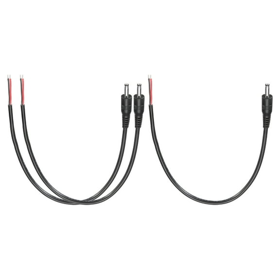 Uxcell 3pcs DC Power Pigtails Cable, 3.5mm x 1.35mm Male Barrel Plug Connector to Bare Wire Open End 25cm for PC Laptop Toys Cellphone Electronic Devices