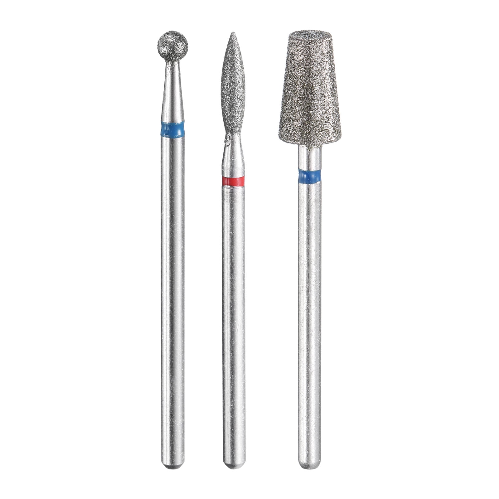 Uxcell 3pcs Diamond Grinding Burrs Bit Set 3mm Ball 2.5mm Oval 6mm Cone ...