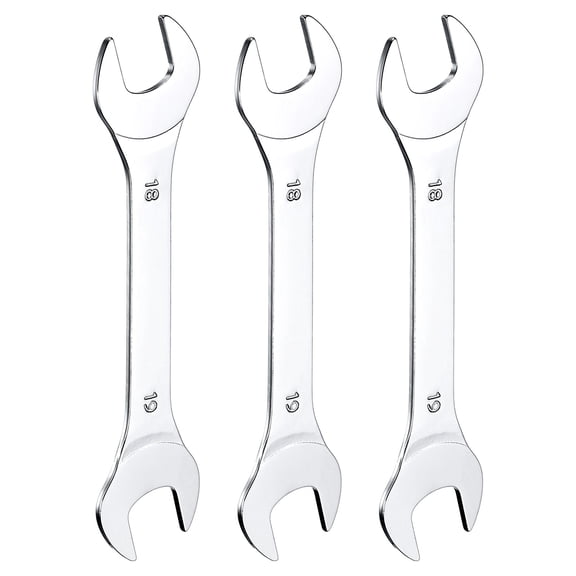 Uxcell 3pcs Double Open End Thin Wrench 18×19mm Metric U-Shaped Spanner