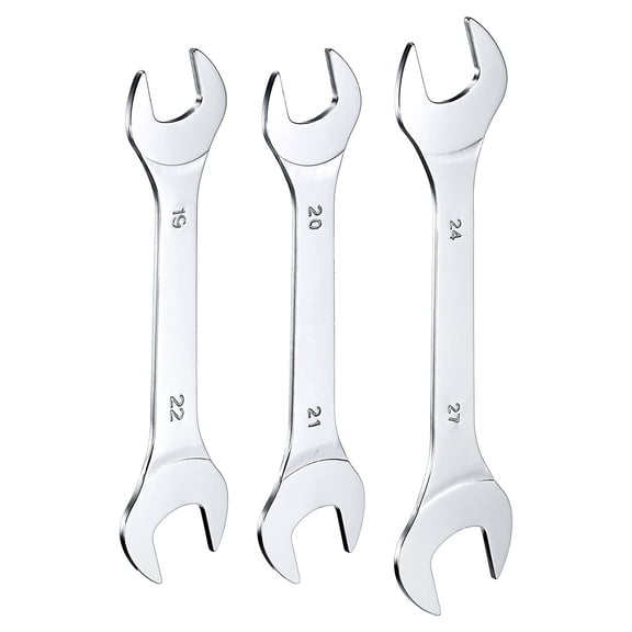 Uxcell 3pcs Double Open End Thin Wrench 1922/2021/2427mm Metric U-Shaped Spanner