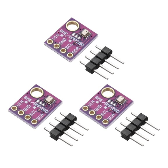 Uxcell 3pcs GY-BME280 4Pin I2C IIC SPI Atmospheric Pressure Sensor Module 5V High Precision Altitude Atmospheric Pressure Temperature and Humidity Sensor with Header Pins