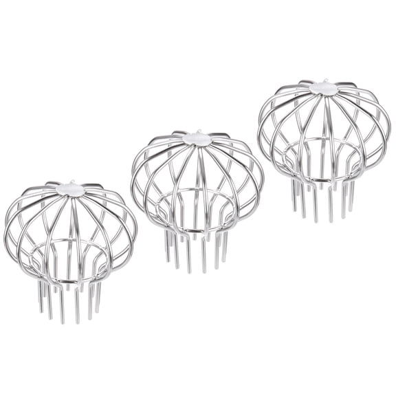 Uxcell 3pcs Gutter Guard, 304 Stainless Steel Round Roof Anti-Blocking Line Cap Floor Cover Drainage Outdoor(125 mm/4.9")