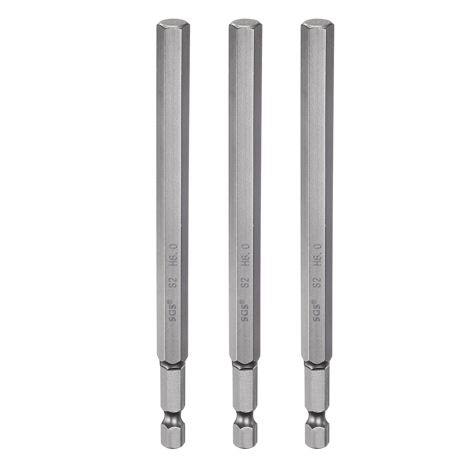 Uxcell 3pcs H8.0 Hex Head Drill Bit Wrench 8mm Metric Flat Tip 1/4