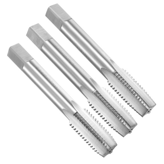 Uxcell 3pcs Hand Tap Set, 3/4"-10UNC Taper/Plug/Bottom Thread Screw Taps, High Speed Steel Hand Threading Tapping Tool Kit