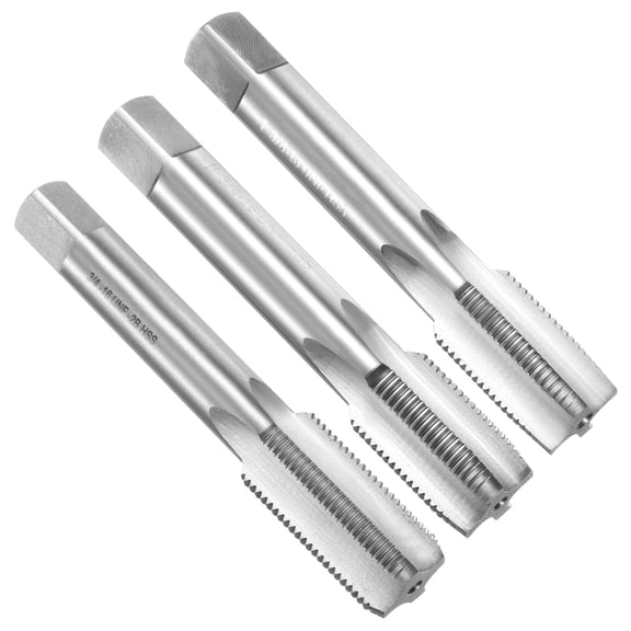 Uxcell 3pcs Hand Tap Set, 3/4"-16UNF Taper/Plug/Bottom Thread Screw Taps, High Speed Steel Hand Threading Tapping Tool Kit