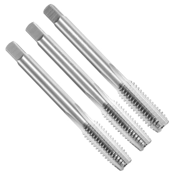Uxcell 3pcs Hand Tap Set 3/8"-16 UNC Taper/Plug/Bottom Thread Tapping Tool 9CrSi Steel