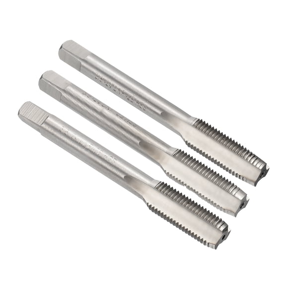 Uxcell 3pcs Hand Tap Set 3/8"-24 UNF Taper/Plug/Bottom Thread Tapping Tool 9CrSi Steel