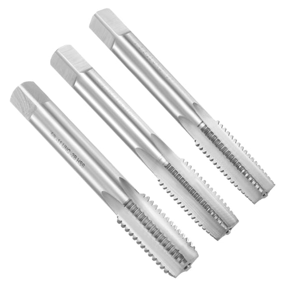Uxcell 3pcs Hand Tap Set, 5/8"-11UNC Taper/Plug/Bottom Thread Screw Taps, High Speed Steel Hand Threading Tapping Tool Kit