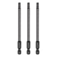 thumbnail image 1 of Uxcell 3pcs Hex Head Wrench Drill Bit 4mm(H4) Metric 1/4" Hex Shank 4"(100mm) Length S3 Steel Magnetic Impact Drivers Screwdriver Bit Industrial Grade Hexagon Electric Drill Bits, 1 of 7