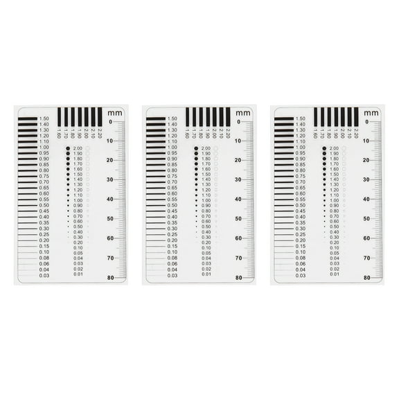 Uxcell 3pcs High Precision SEC Size Estimation Chart 90mm 0.16mm Covered Flaw Detection Ruler Diameter Line Width