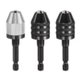 thumbnail image 1 of Uxcell 3pcs Keyless Drill Chuck Set 1/4" Chuck Conversion Adapter 0.3-8.0 mm, 1 of 7