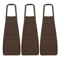 thumbnail image 1 of Uxcell 3pcs Kitchen Cooking Aprons 75x65cm Polyester Artist Painting Apron with 2 Pockets for Women Men Chef, Brown, 1 of 5