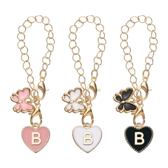 Uxcell 3pcs Letter Charm Accessories for Tumbler Cup, Heart Shaped Water Bottle Charm(Letter B)