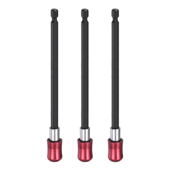 Uxcell 3pcs Magnetic Extension Chuck Adapter 6" 1/4 Inch Hex Shank Quick Release Socket Screwdriver Bit Holder