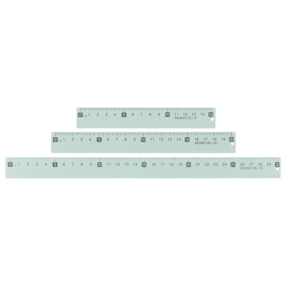 Uxcell 3pcs Metal Straight Ruler 6/8/12 Inch(15/20/30cm) Metric Aluminum Alloy Measuring Rulers Scale Tool with Hole for Measure Study Reading Classroom Office, Green