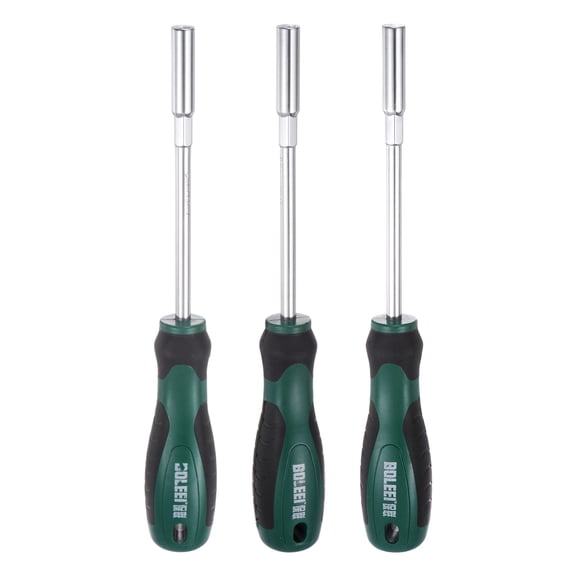 Uxcell 3pcs Metric Nut Driver 5/5.5/6mm CR-V Non-Magnetic Tip Hollow Shafts Hex Socket Screwdriver with Non-Slip Handle