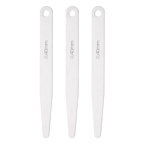 Uxcell 3pcs Metric Thickness Feeler Gauge 0.4mm Single Blade Oval Feeler Gauge 3CR-13 Stainless Steel Gap Measuring Tool for Repair Valve Guitar Spark Plug