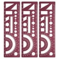thumbnail image 1 of Uxcell 3pcs Multifunctional Geometric Rulers 15cm Metric and SAE Aluminum Straight Edge Protractor Angle Math Measuring Ruler Geometric Drawings Templates for Drawing Drafting, Dark Red, 1 of 7