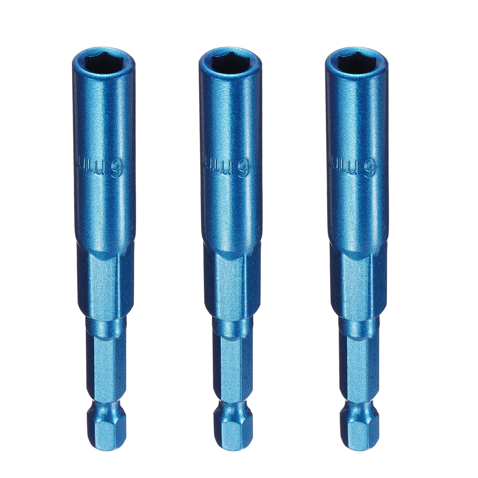 Uxcell 3pcs Nut Driver Drill Bit 6mm Metric Socket 1/4" Hex Shank 3.15 ...