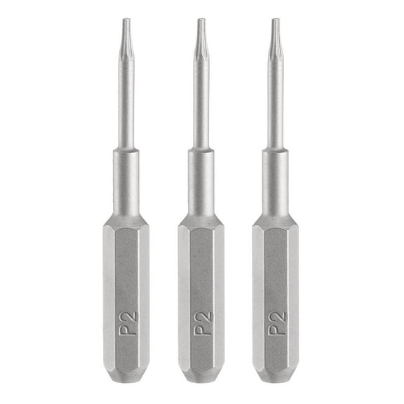 Uxcell 3pcs P2 Pentagon Screwdriver Bit 5/32" Hex Shank 35mm/1.38 Length Magnetic 5 Point Head Hex Bits S2 Steel Screw Driver Bit