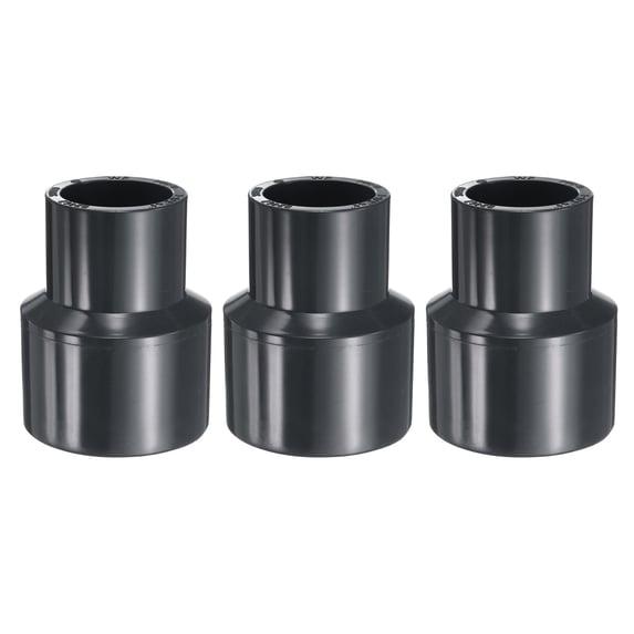 Uxcell Reducing Coupling Increaser Reducer Coupling Pipe Fittings Black 1-1/2 x 1" 3Pcs