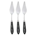 thumbnail image 1 of Uxcell 3pcs Palette Knife Painting Tool 9.84" Stainless Steel Blade Spatula with Hole Design Beech Wood Handle for Oil Acrylic Canvas, 1 of 7