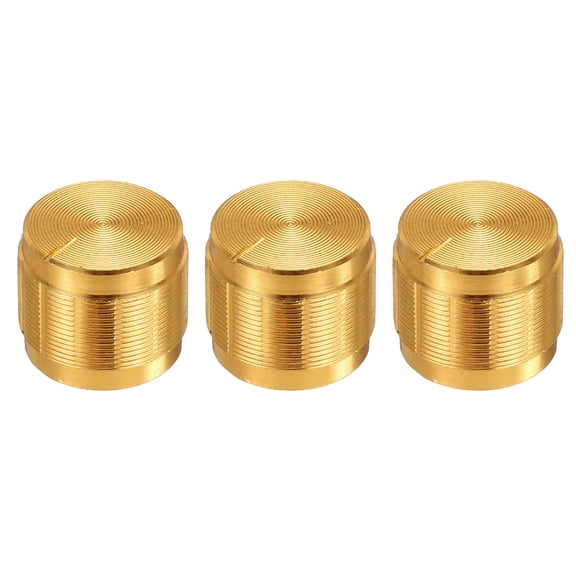 3pcs Potentiometer Knob Knurled Shaft Gold Aluminum 6mm Shaft Dia. Rotary Knob 15mmx13mm Volume Control Knob