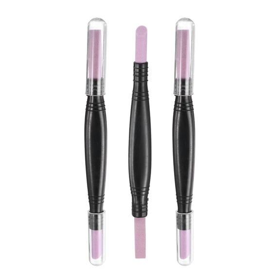 Uxcell 3pcs Pumice Stone Nail File, Pumice Nail Polishing Stick Cuticle Remover, Double Head Quartz Filing Buffer Tool