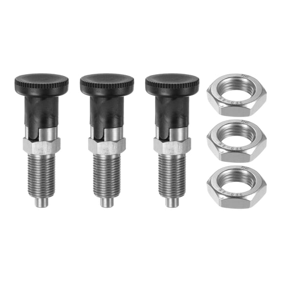 Uxcell 3pcs Push Fit Ball Nose Spring Plunger M16x1.5 Thread 8mm Pin Dia Self Locking