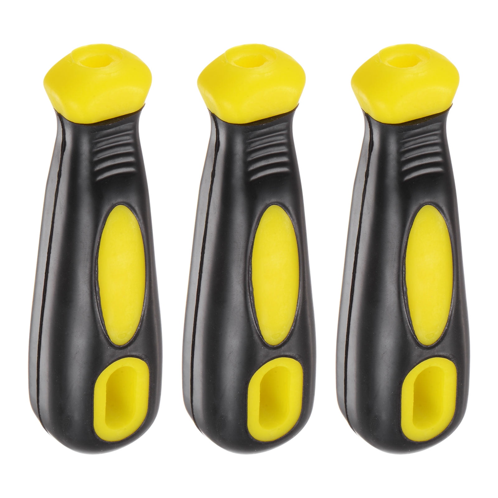 Uxcell 3pcs Rubber File Handle 4.21 Inch Round and Rectangular Hole