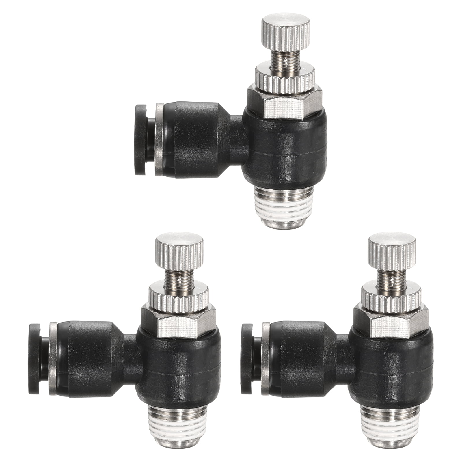 Uxcell 3pcs SL1/4-NPT1/8 Air Flow Control Valve Push to Connect Fitting ...