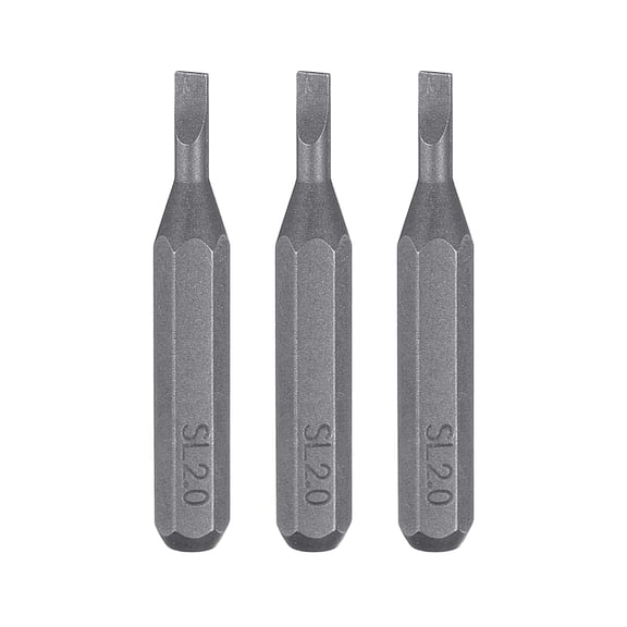 Uxcell 3pcs SL2.0 Slotted Screwdriver Bit 5/32" Hex Magnetic Flat Head S2 Steel