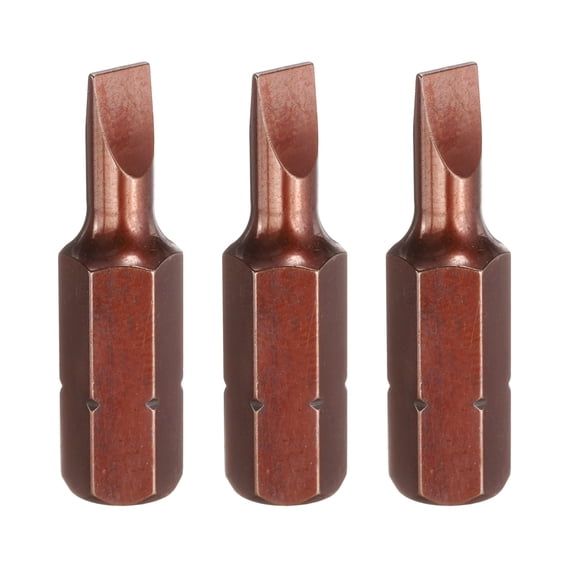 Uxcell 3pcs SL5 Magnetic Slotted Screwdriver Bit 5/16" Hex Shank 32mm Length S2, Red
