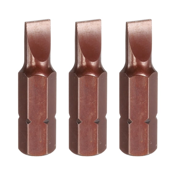 Uxcell 3pcs SL6 Magnetic Slotted Screwdriver Bit 5/16" Hex Shank 32mm Length S2, Red