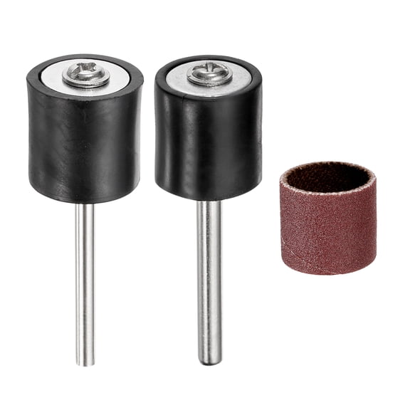 Uxcell 3pcs Sanding Drums Sleeves Set 1/2 Inch Grit 400 Sanding Sandpaper with Mandrel Rotary Tool Kit